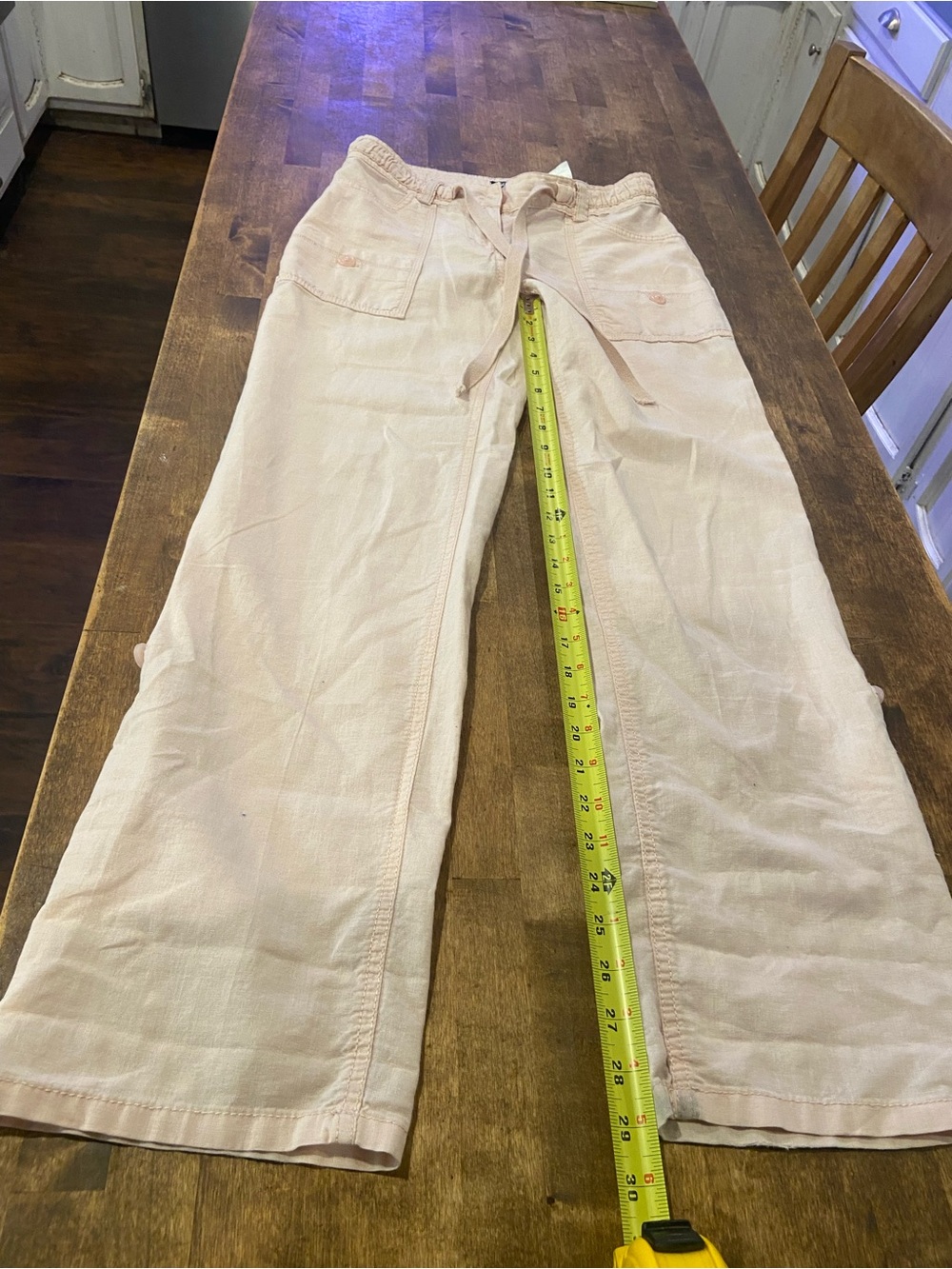 H&M Light Pink Wide Leg Drawstring Pants